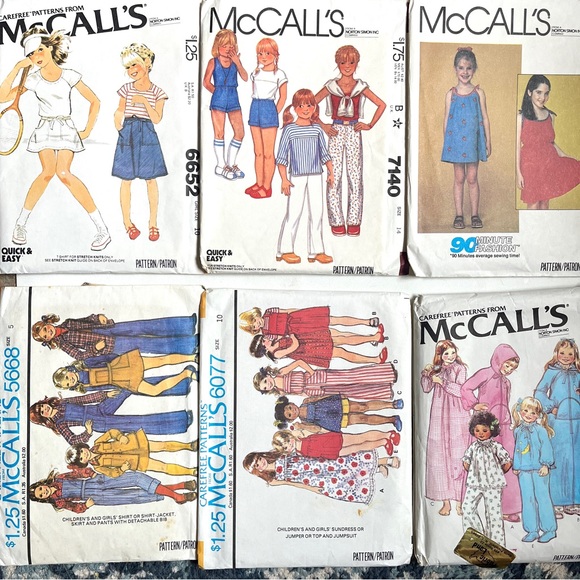 McCall's Other - 6 McCall's Vintage Sewing Patterns Kids Clothing Collections - both genders. New